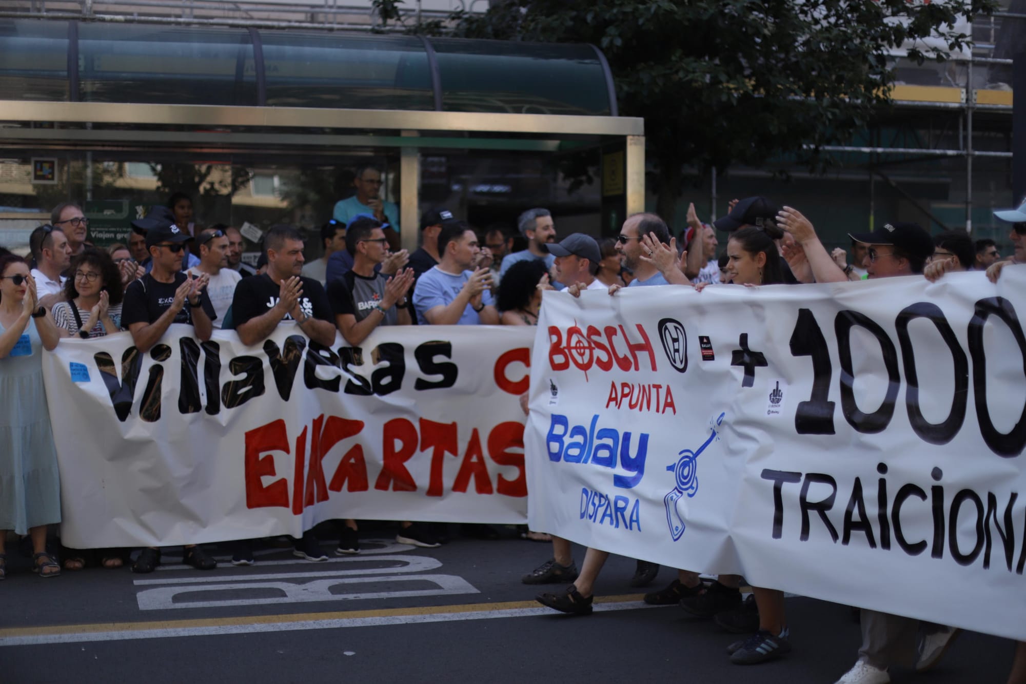 Imagen de archivo de una manifestación de trabajadores de BSH y Villavesas en Iruñea (Nafarroa). Foto: Gedar Langile Kazeta.