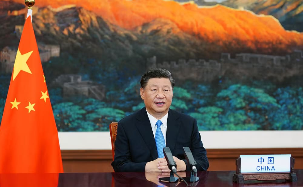 El presidente chino, Xi Jinping, hablando en la 75ª Asamblea General de las Naciones Unidas Foto:Ministerio de Asuntos Exteriores/República Popular China.