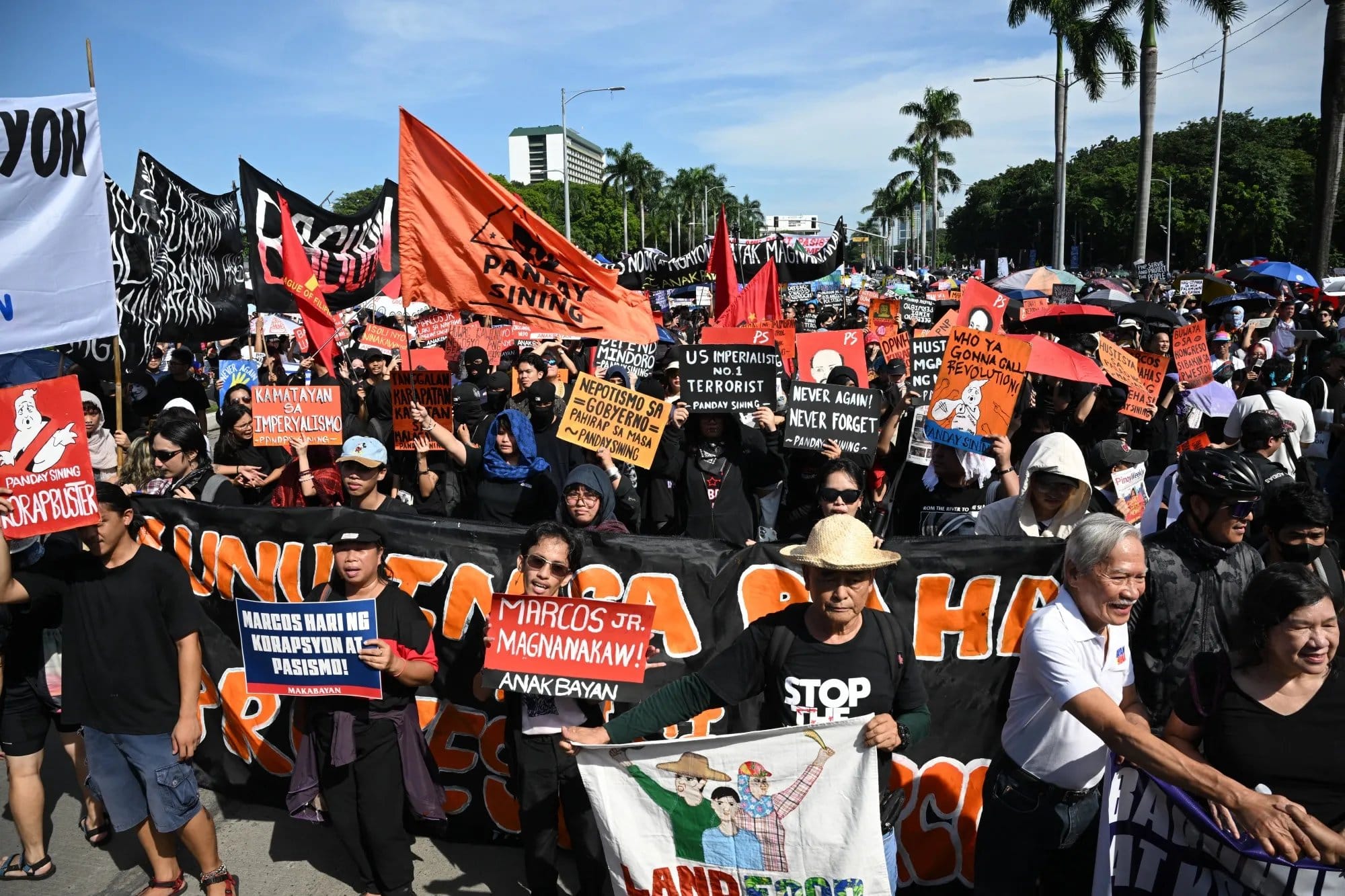 Protestas contra la corrupción en Filipinas, 21 de septiembre de 2025. Foto: AFP.