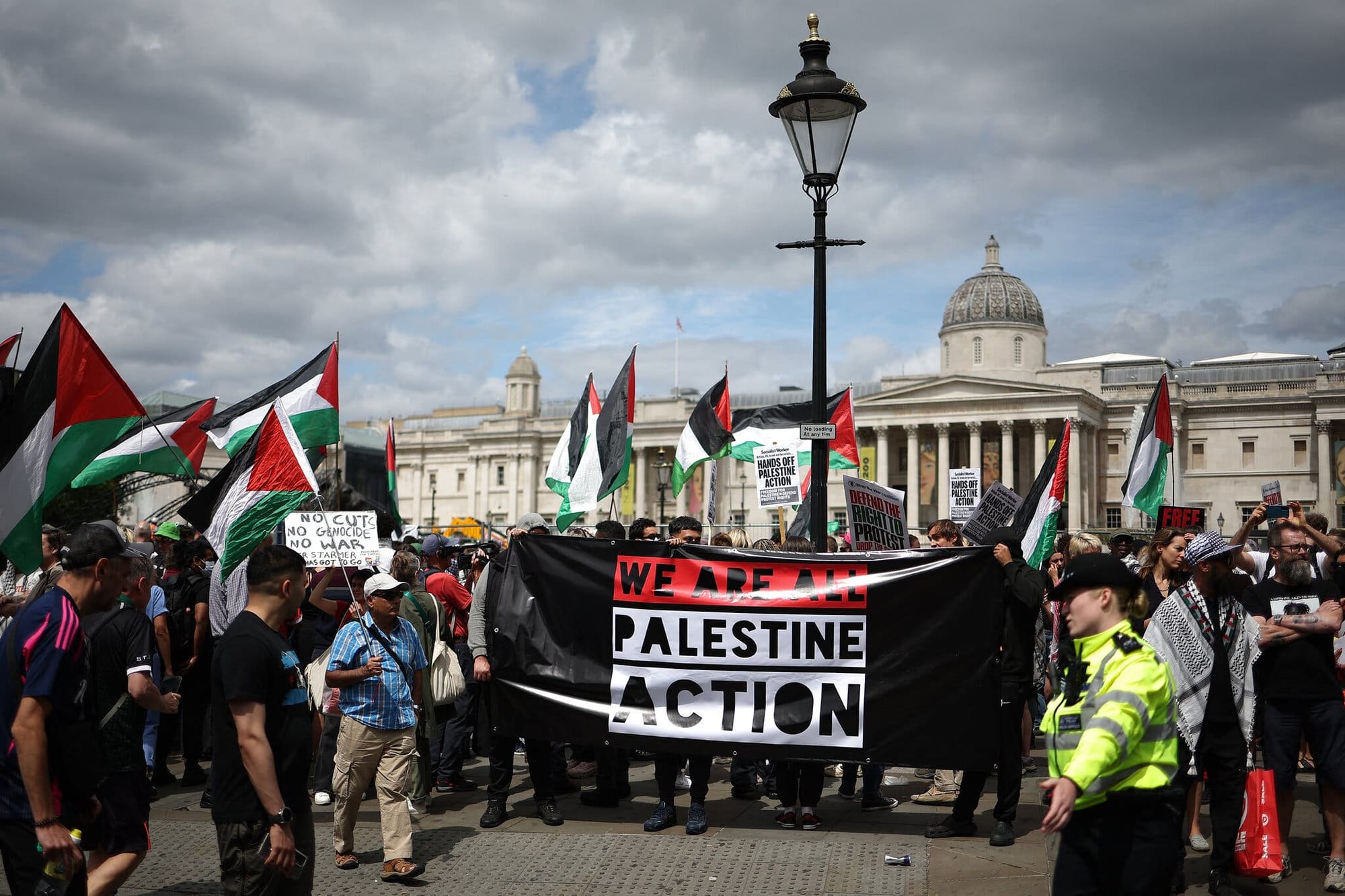 Protesta en favor del grupo Palestine Action en Londres. Foto: New York Times