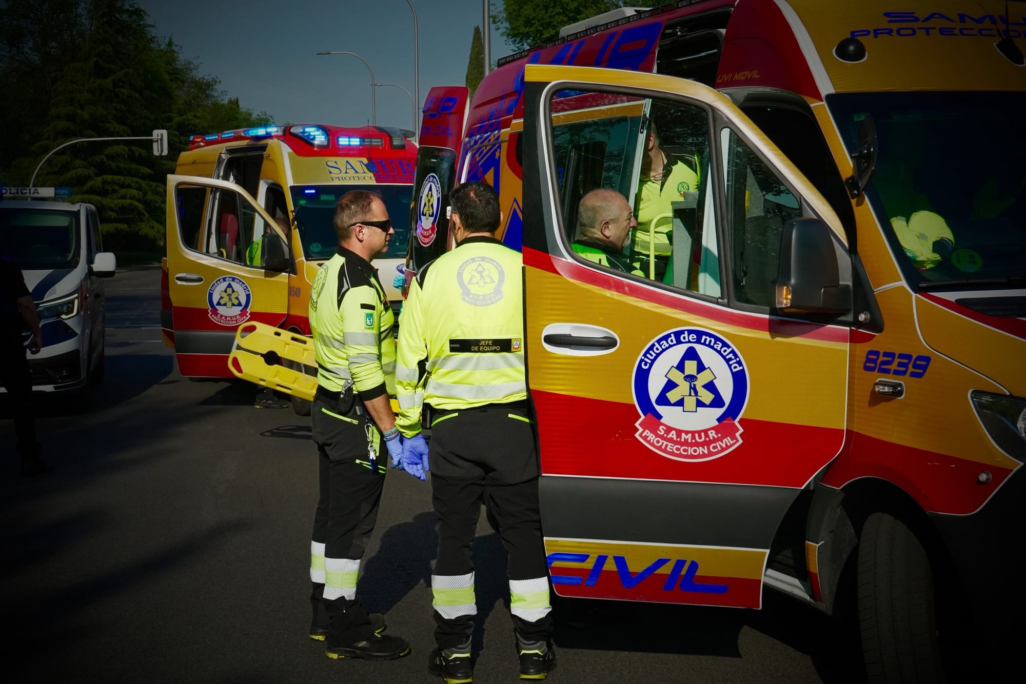 Técnicos en Emergencias Sanitarias de SAMUR-Protección Civil. Foto: @SAMUR_PC (X)