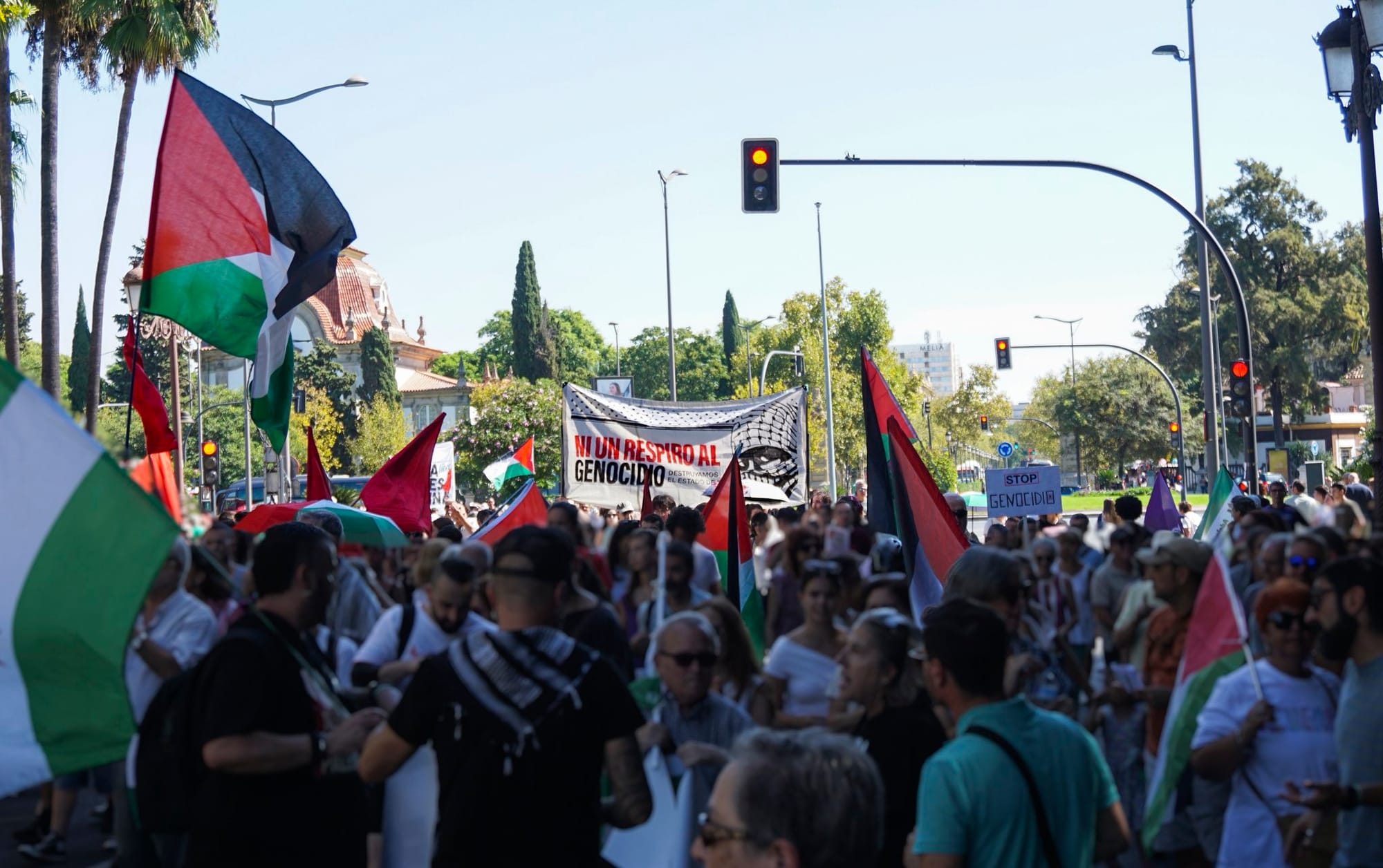 Manifestación propalestina en Sevilla. Foto: CJS Sevilla.