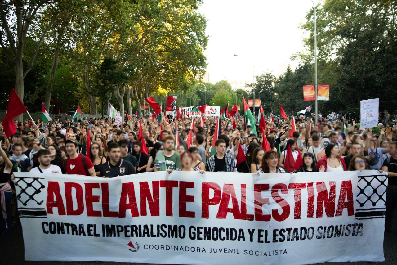 CJS en la manifestación por Palestina en Madrid. Foto: CJS