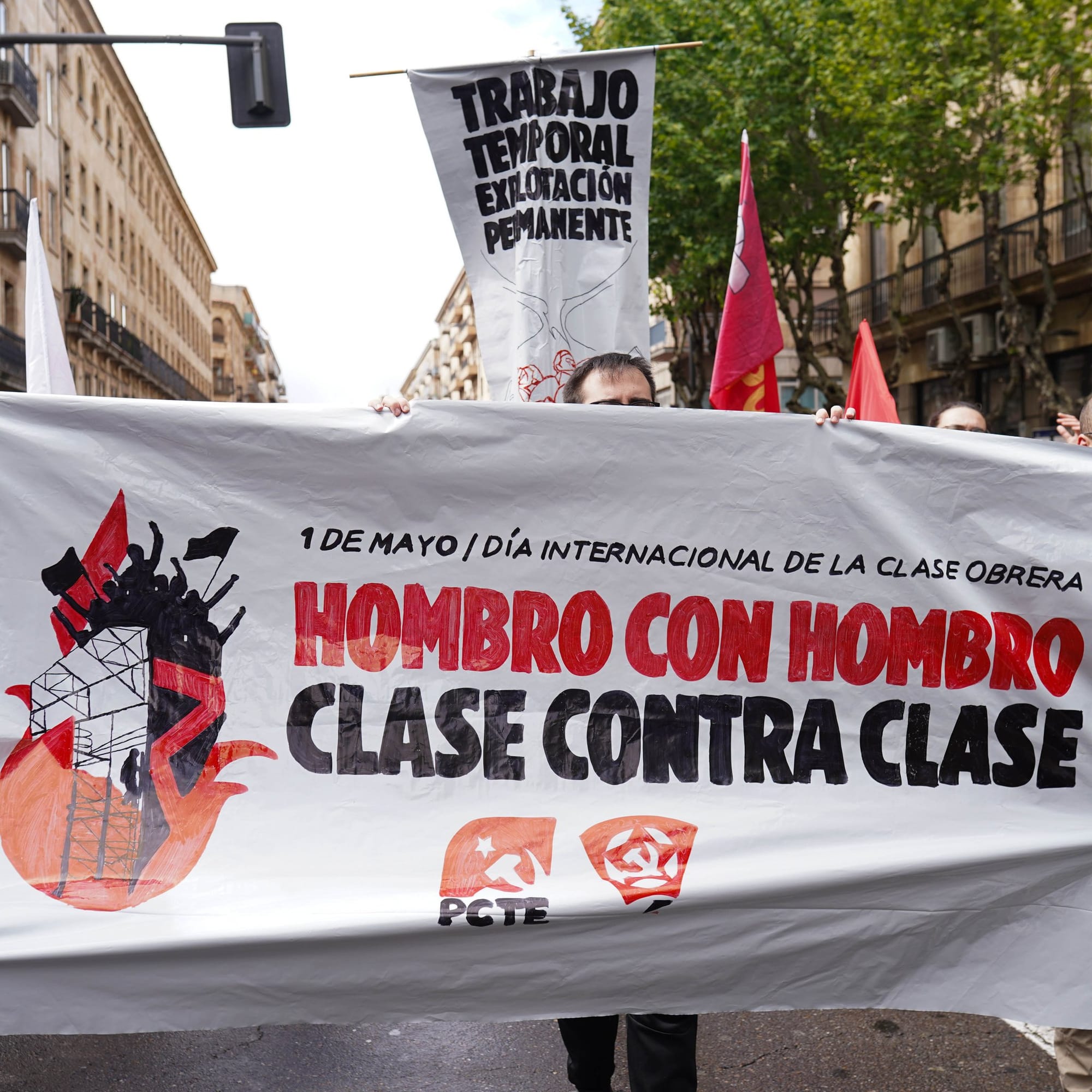 Imagen de archivo del PCTE en Salamanca en el 1 de mayo. Foto: @pcte_cyl (X)