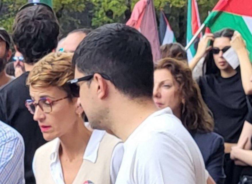 María Chivite en la manifestación en la manifestación en favor de la resistencia palestina y por la disolución de Israel, el pasado 4 de octubre.