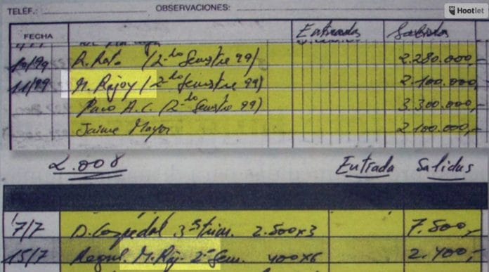 Fragmento de los llamados "Papeles de Bárcenas". Foto: huffingtonpost.es