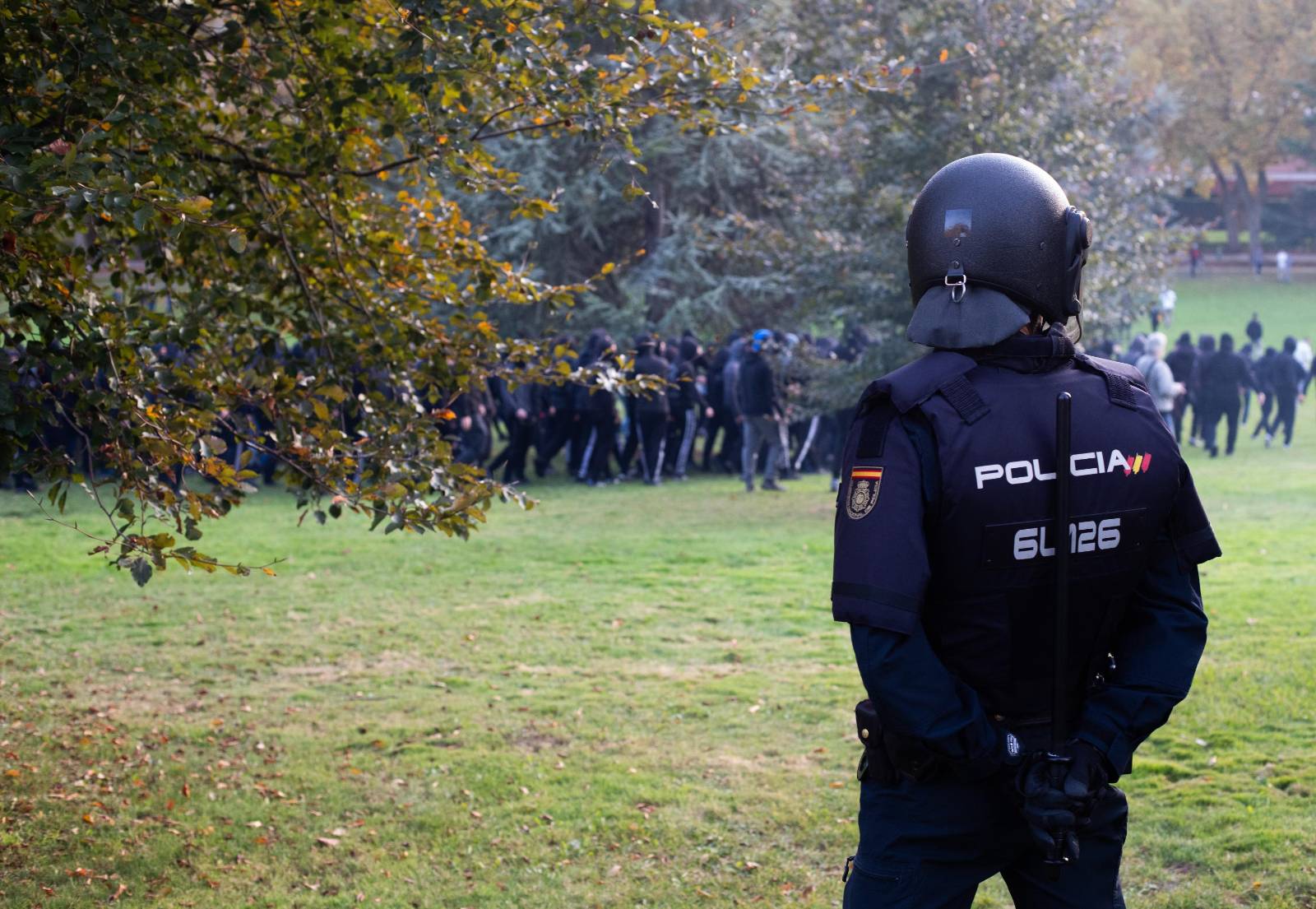 Imagen de archivo de la movilización antifascista de Iruñea contra Vito Quiles el pasado 30 de octubre. Foto: Gedar Langile Kazeta