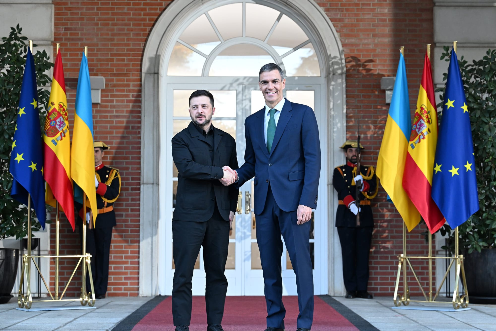 Pedro Sánchez y Volodimir Zelensky en la Moncloa. Foto: La Moncloa (X)