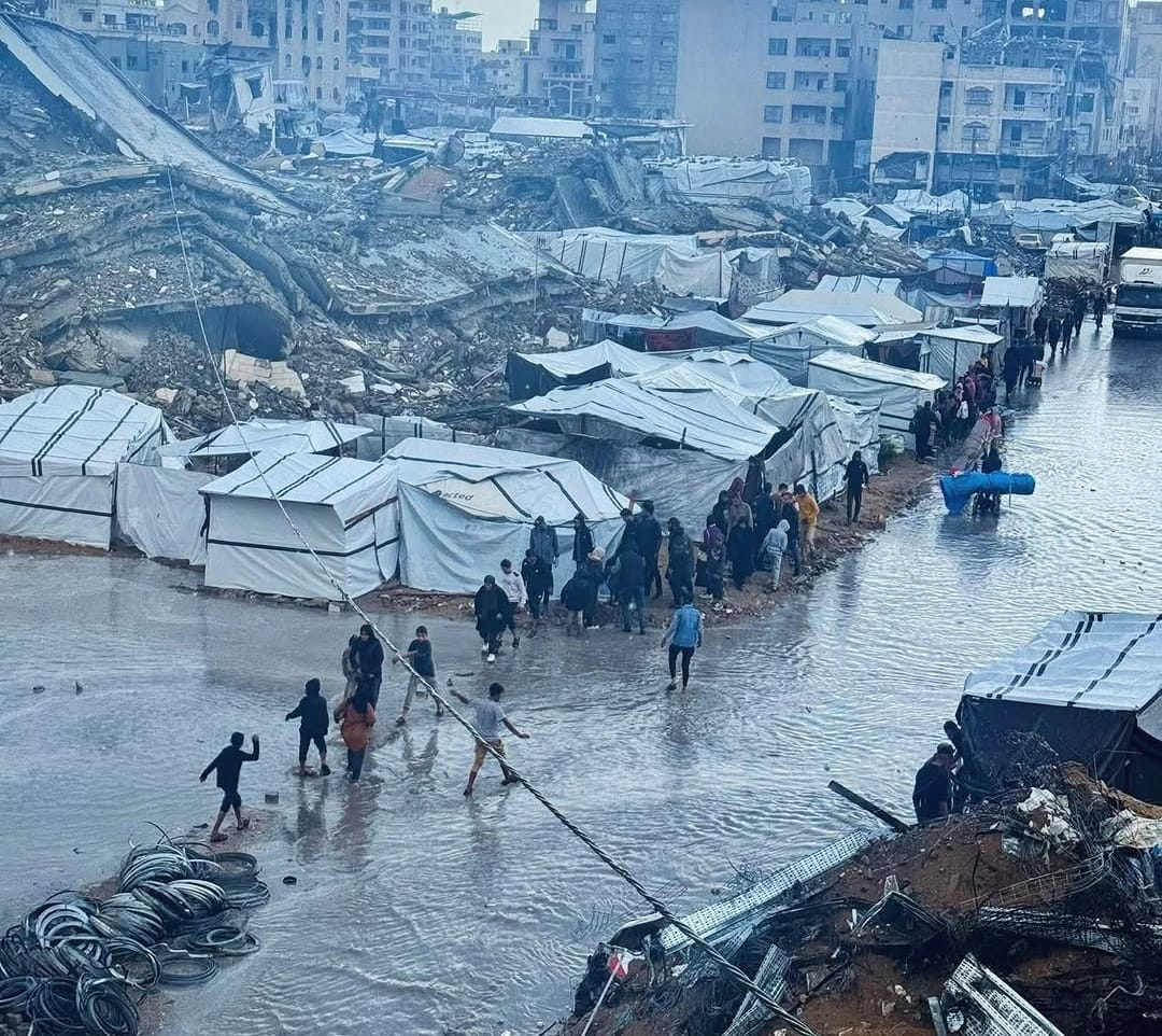 Imagen de archivo de inundaciones en la Franja de Gaza. Foto: @Timesofgaza (X)