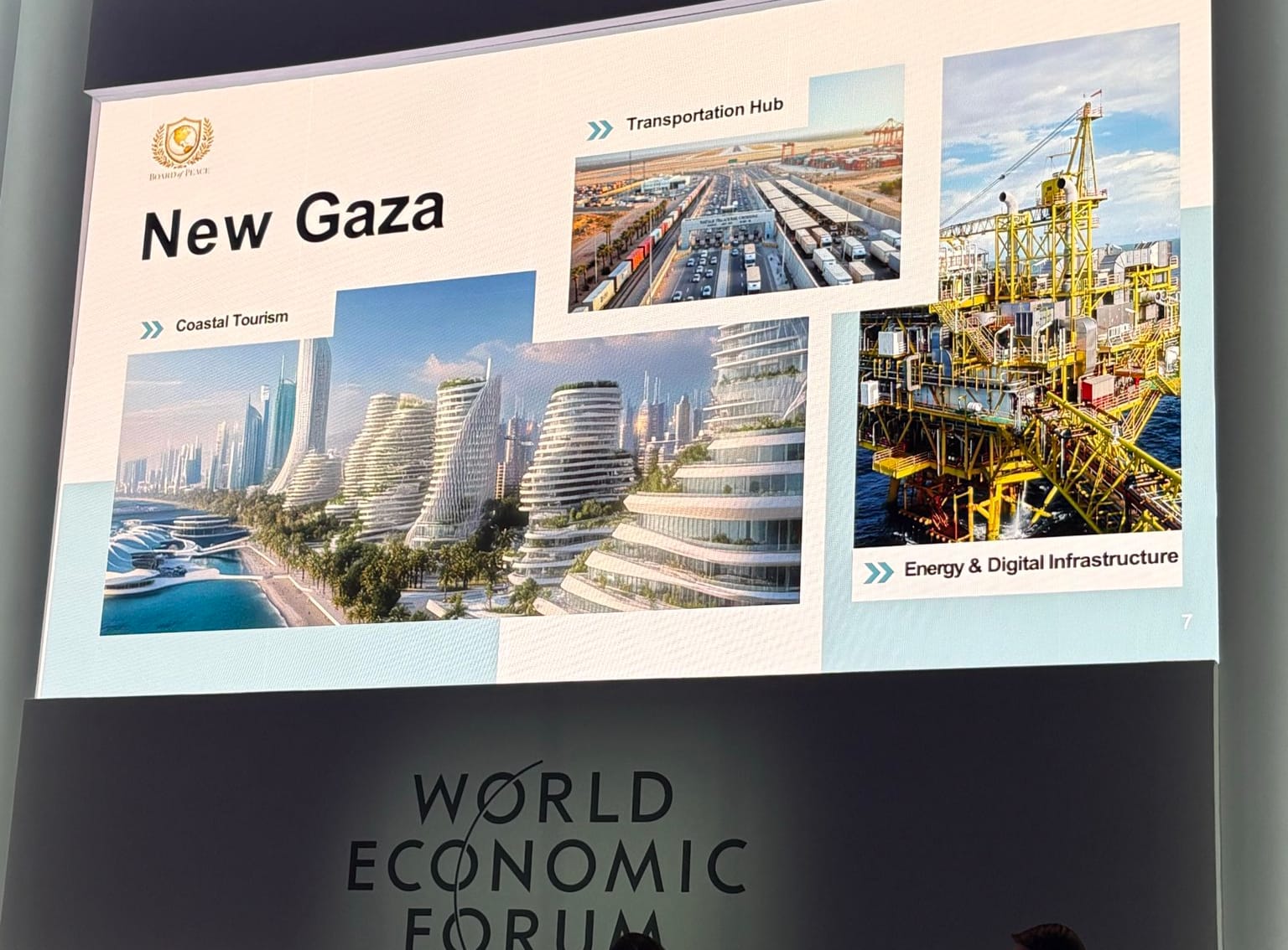 Presentación de Jared Kushner en el Foro de Davos. Foto: @SaraEisen (X)