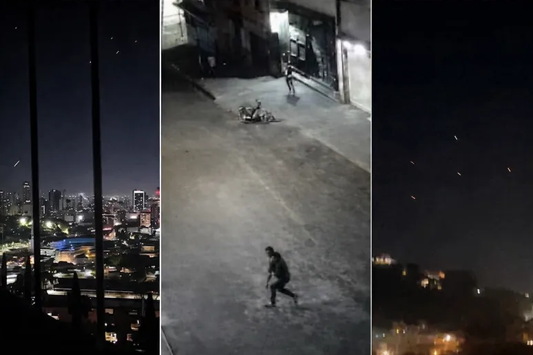 Imágenes de drones, disparos antiaéreos y soldados desplegados en Caracas. Foto: sitioandino.com.ar