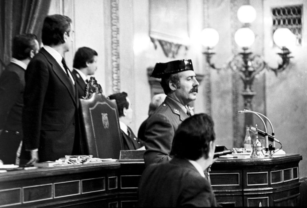 El teniente coronel Antonio Tejero en el Congreso, 23 de febrero de 1981. Foto: EP