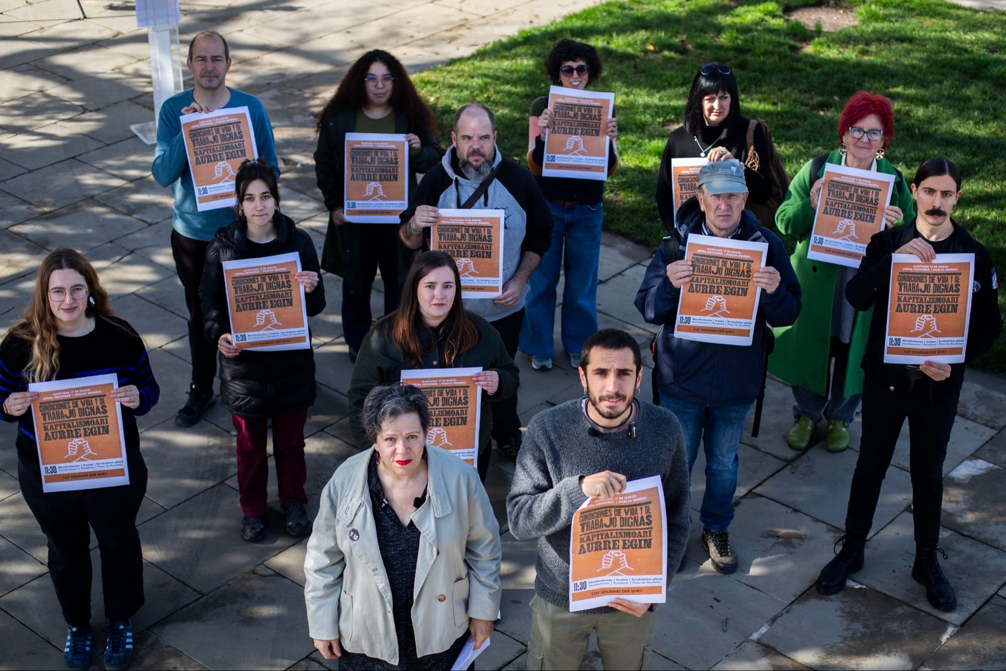 Rueda de prensa de CGT, Solidari, CNT y EHKS. Foto: @Kontseilua_Iru (X)