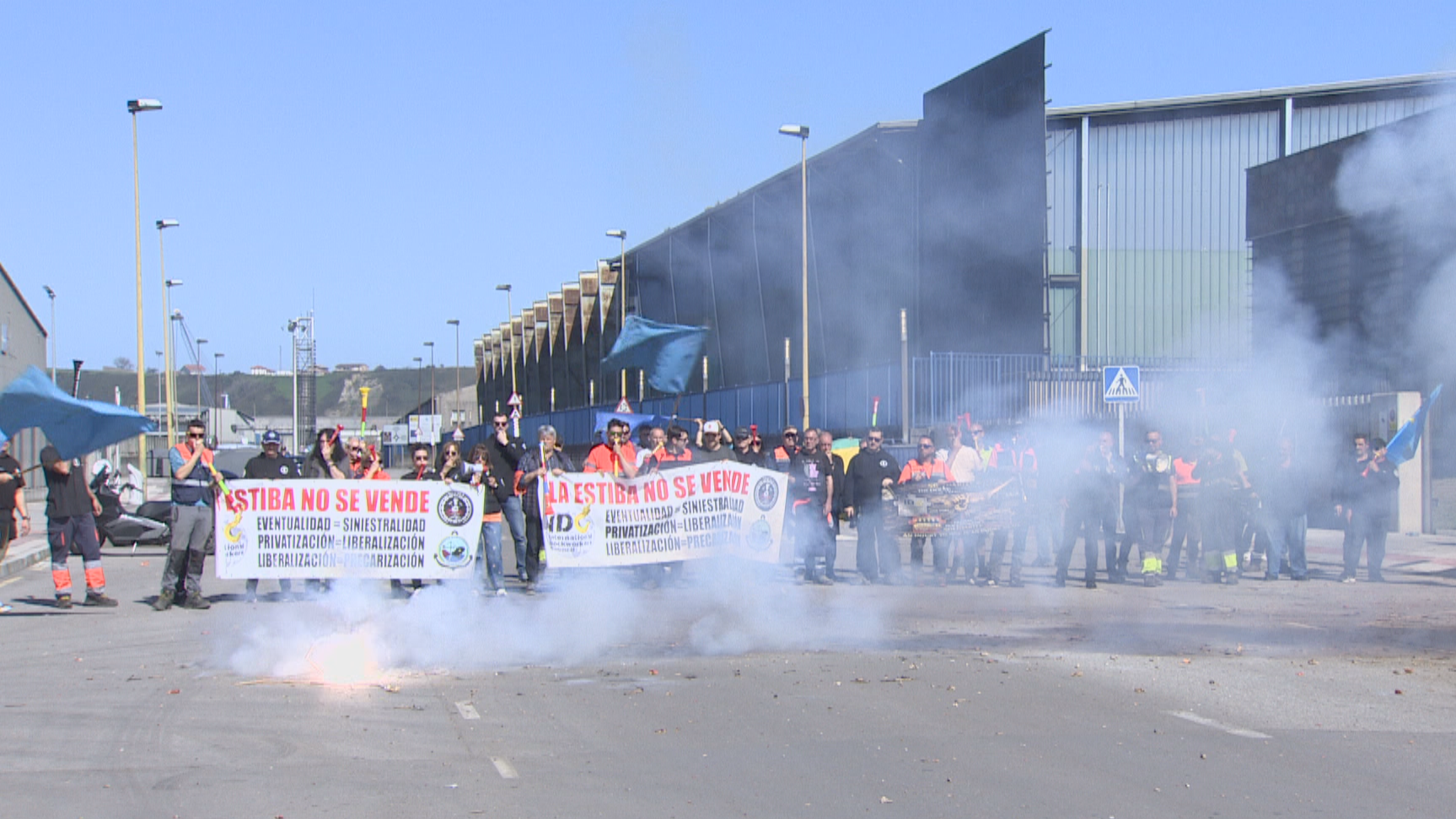 Imagen de archivo de una protesta de los estibadores de Avilés. Foto: rtve.es