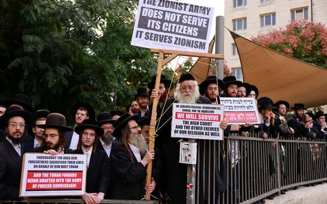 Protestas contra el reclutamiento de los ultraortodoxos en Jerusalem, 2024.