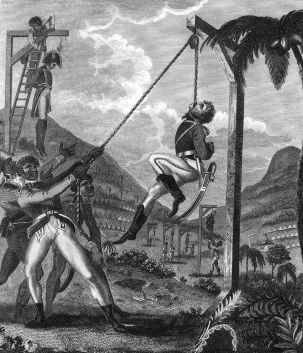 Grabado de 1805 Rainsford sobre la rebelión de esclavos haitianos la noche del 21 de agosto de 1791. Foto: rfi.fr