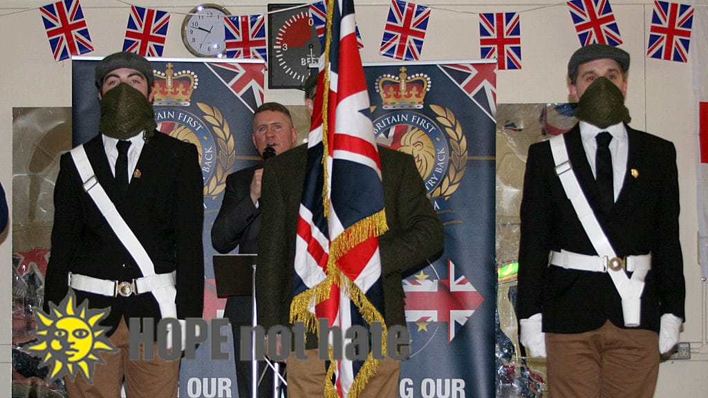 Imagen de un encuentro de Britain First. Foto: channel4.com