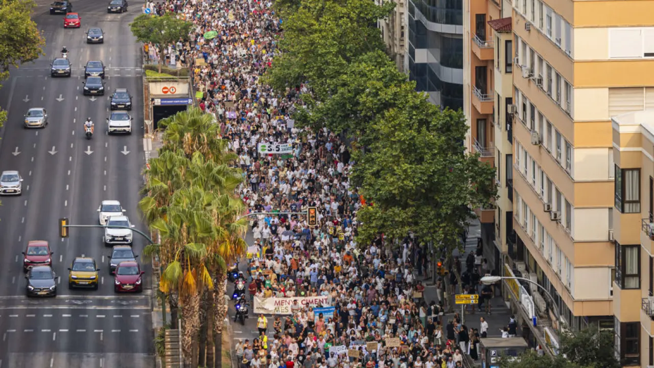 Manifestación de este domingo en Palma. Foto: EFE