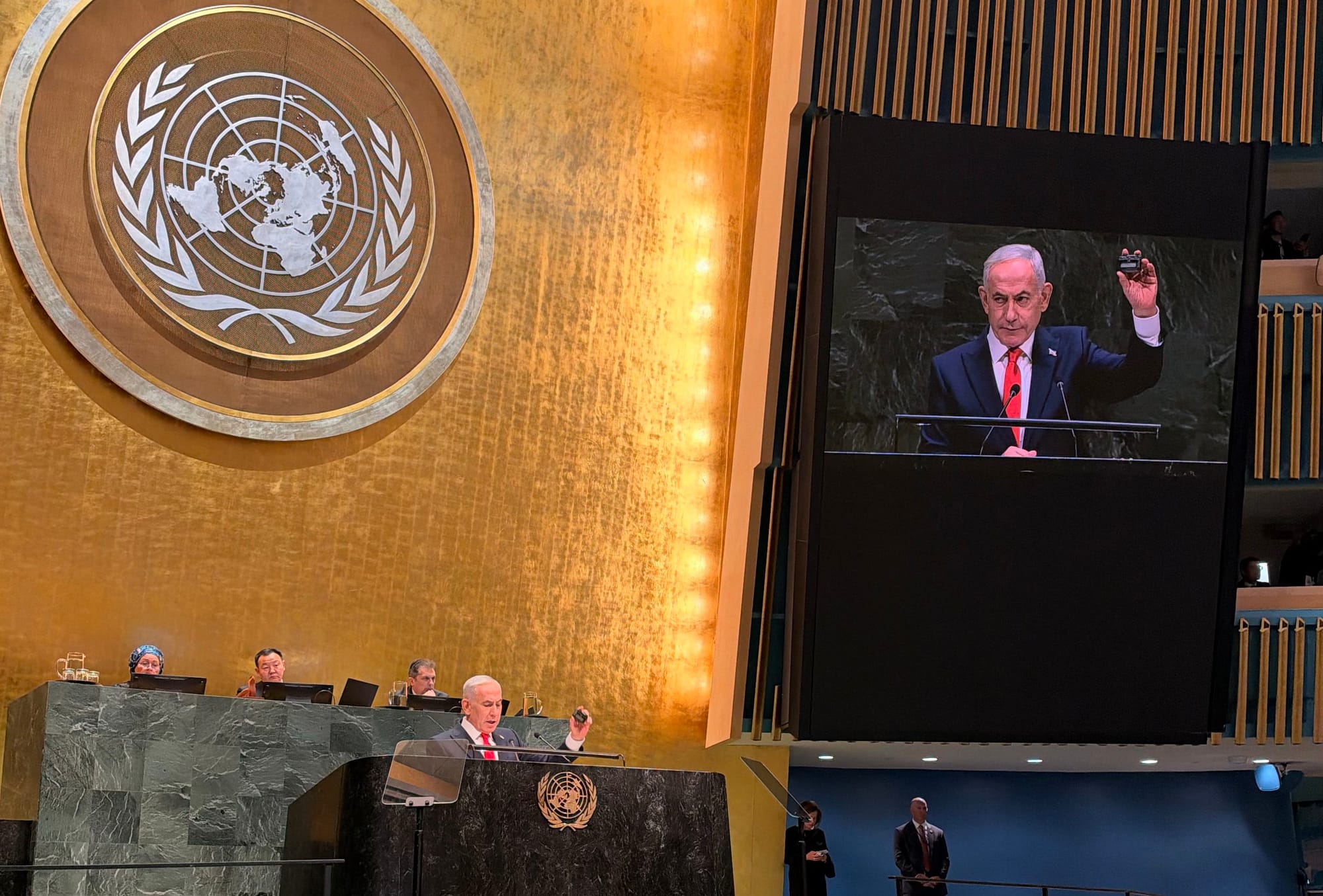  El primer ministro israelí Benjamin Netanyahu en la Asamblea General de la ONU, 24 de septiembre de 2026. Foto: @netanyahu (X)