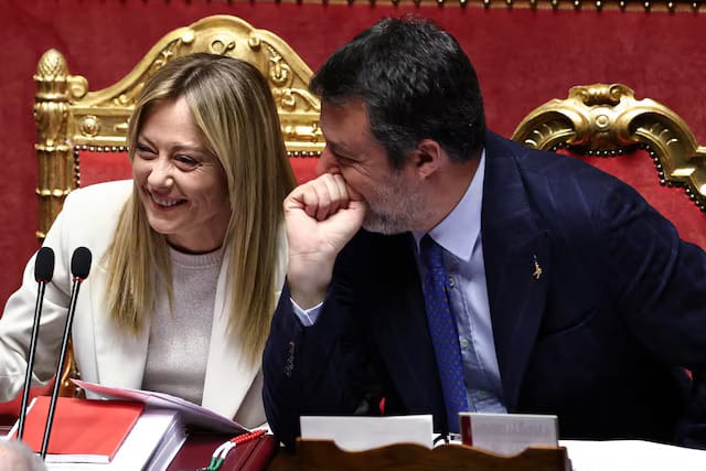 Imagen de archivo de Giorgia Meloni y Matteo Salvini. Foto: Reuters