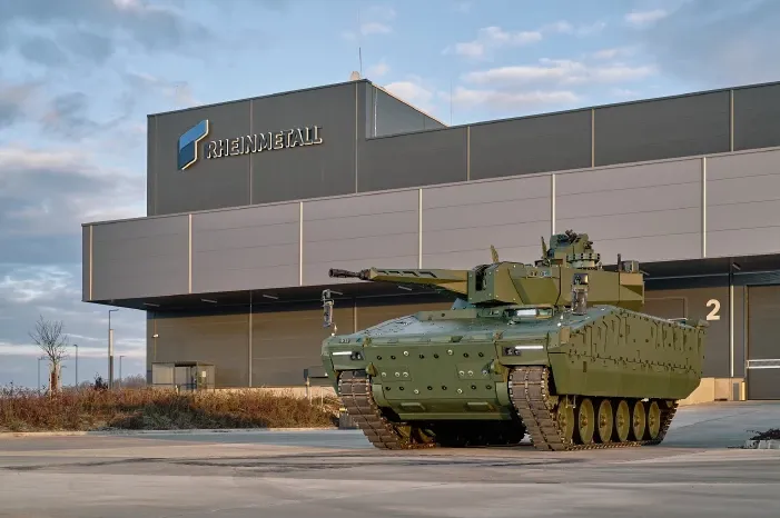 Imagen de archivo de un tanque y una planta de la firma alemana Rheinmetall. FOTO: pressebox.com