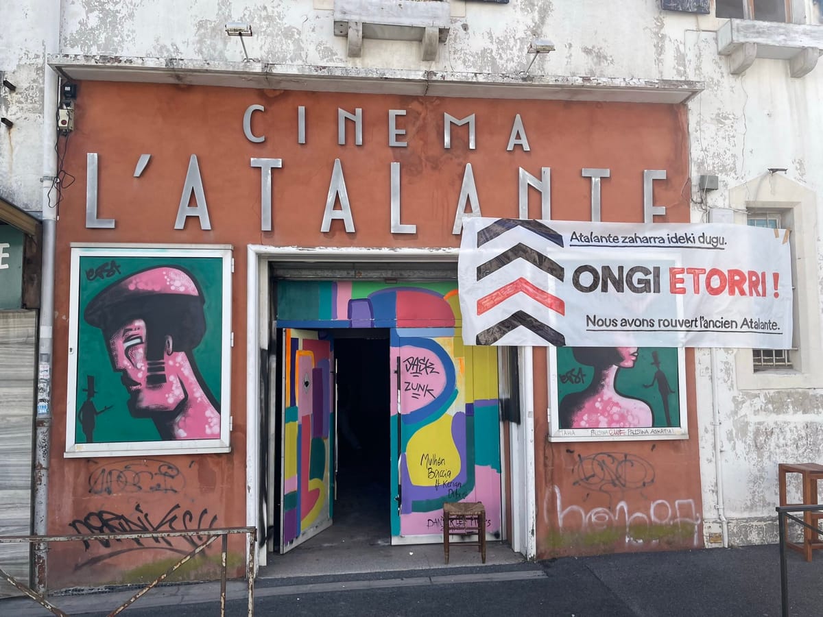 Cine Atalante de Baiona (Lapurdi), abierto por el Movimiento Socialista. Foto: 