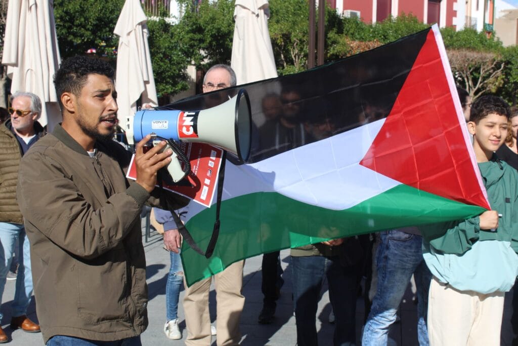 Imagen de archivo de una movilización propalestina del sindicato CNT. Foto: ciudadreal.cnt.es