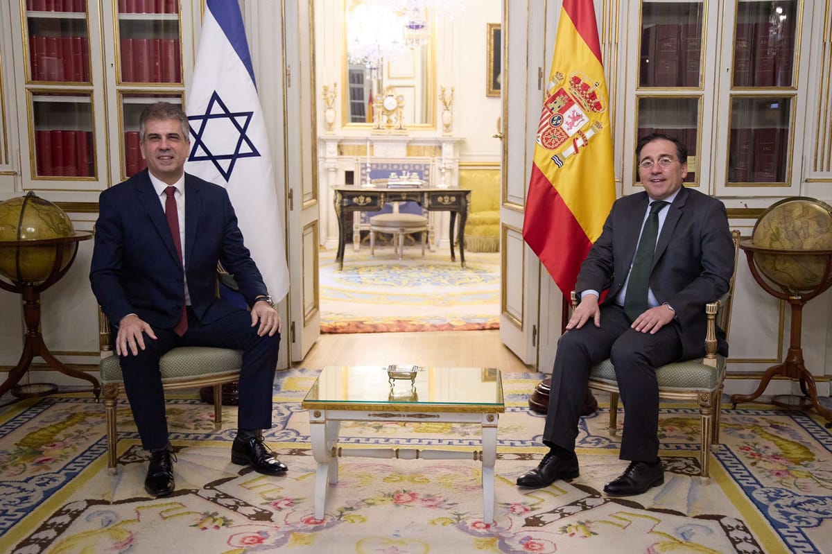Encuentro en Madrid entre el ministro de Exteriores español y su homólogo israelí. Foto: José Manuel Albares (X).