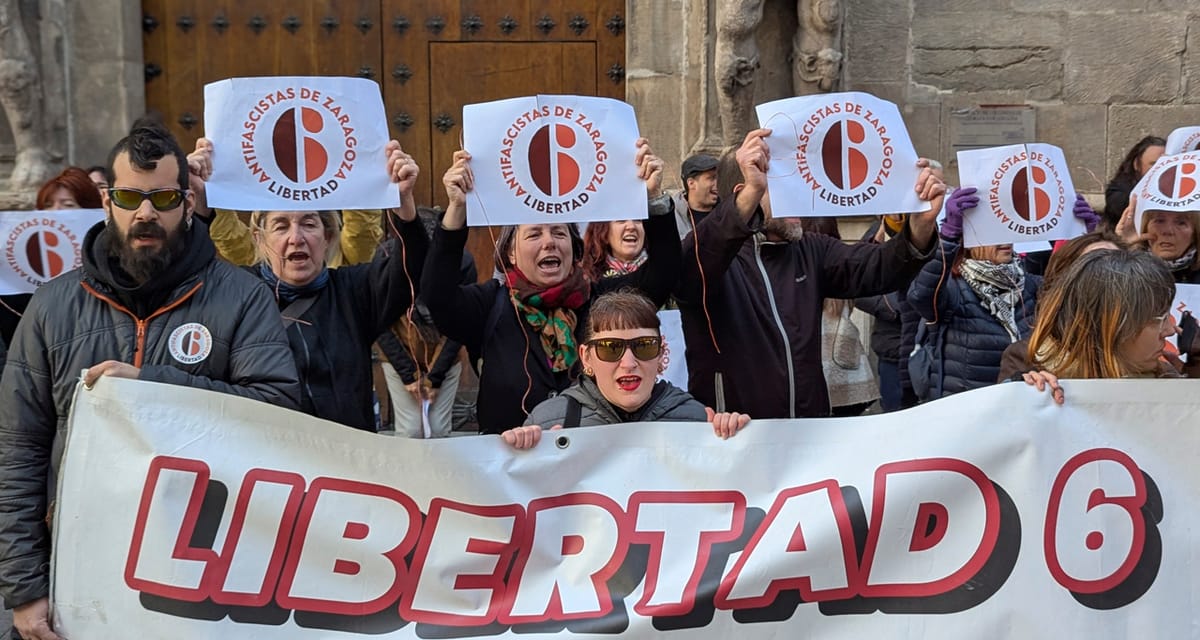 Imagen de archivo de una protesta por la libertad de Los 6 de Zaragoza. Foto: Iker G. Izagirre / AraInfo