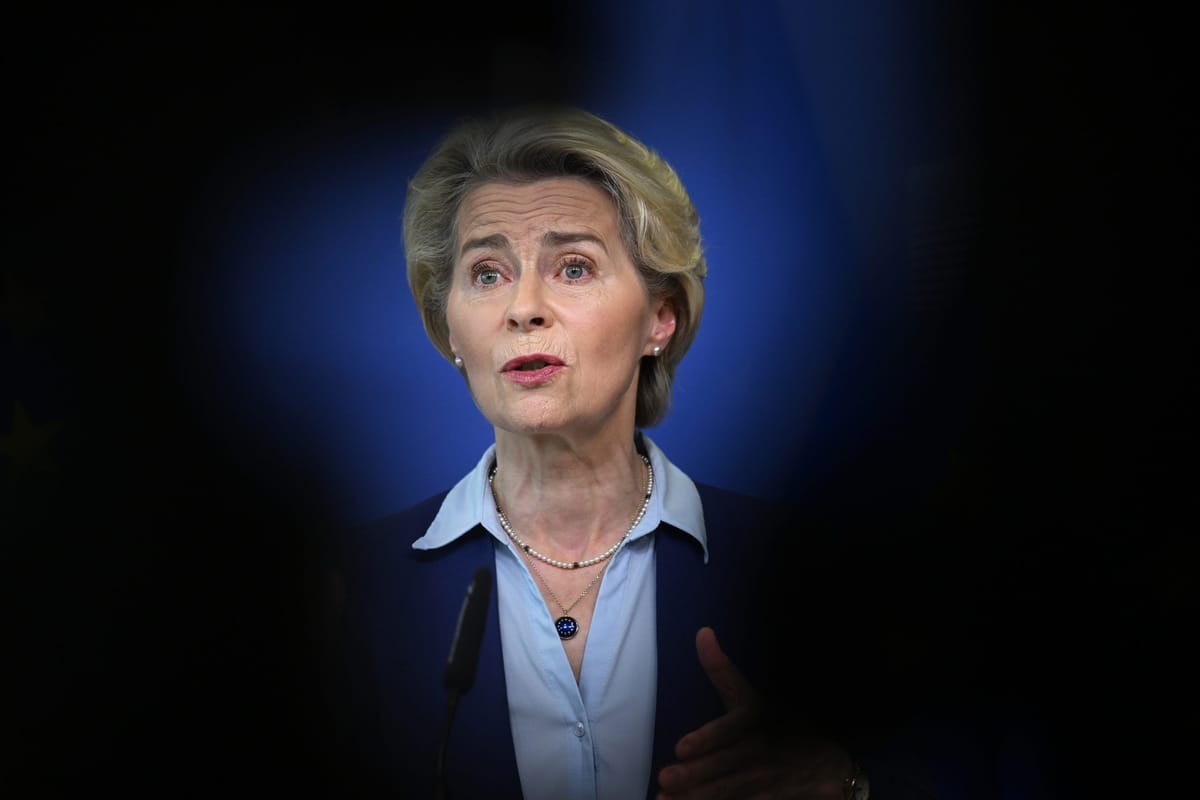 Ursula Von der Leyen, presidenta de la Comisión Europea. FOTO: vía @JusteMilieu3 (X)