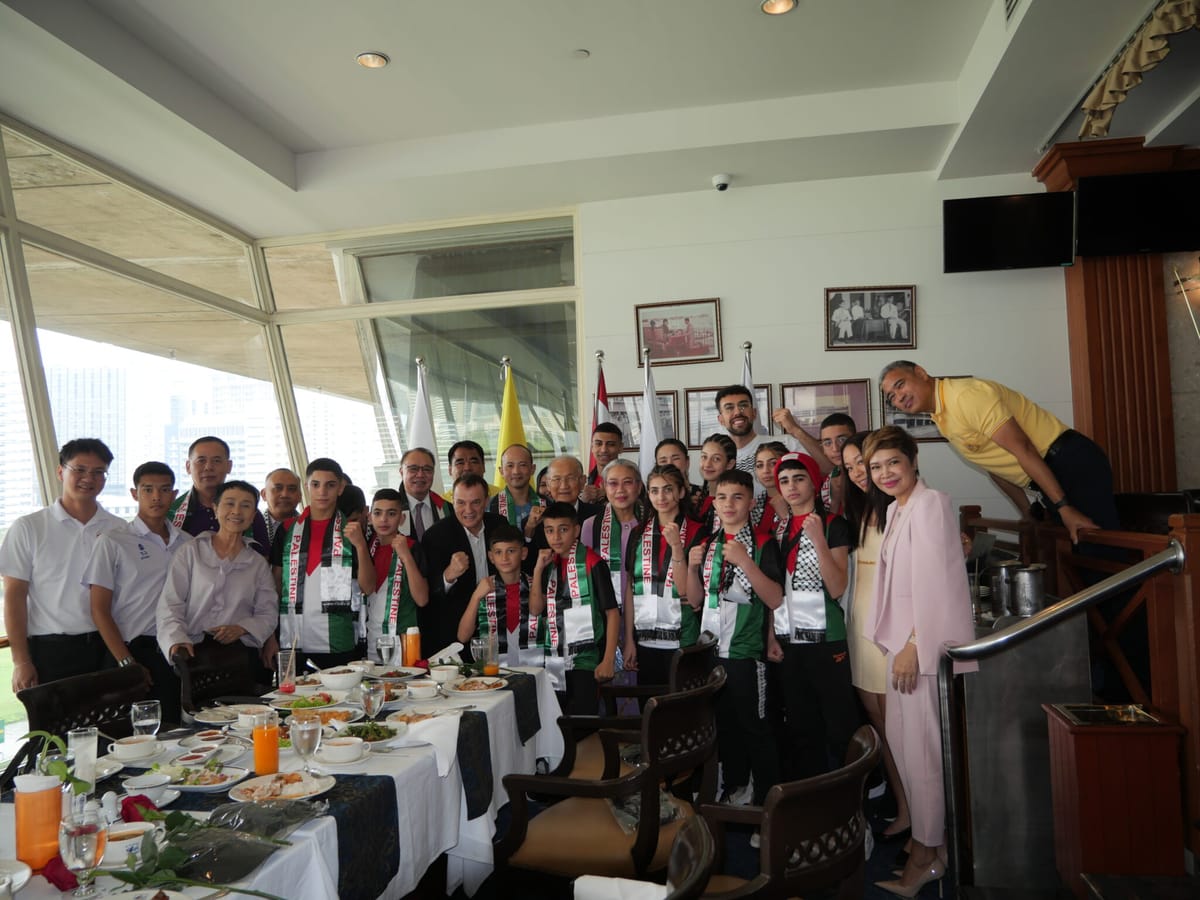 Jóvenes luchadores de la selección palestina de Muay Thai. Foto: muaythai.sport