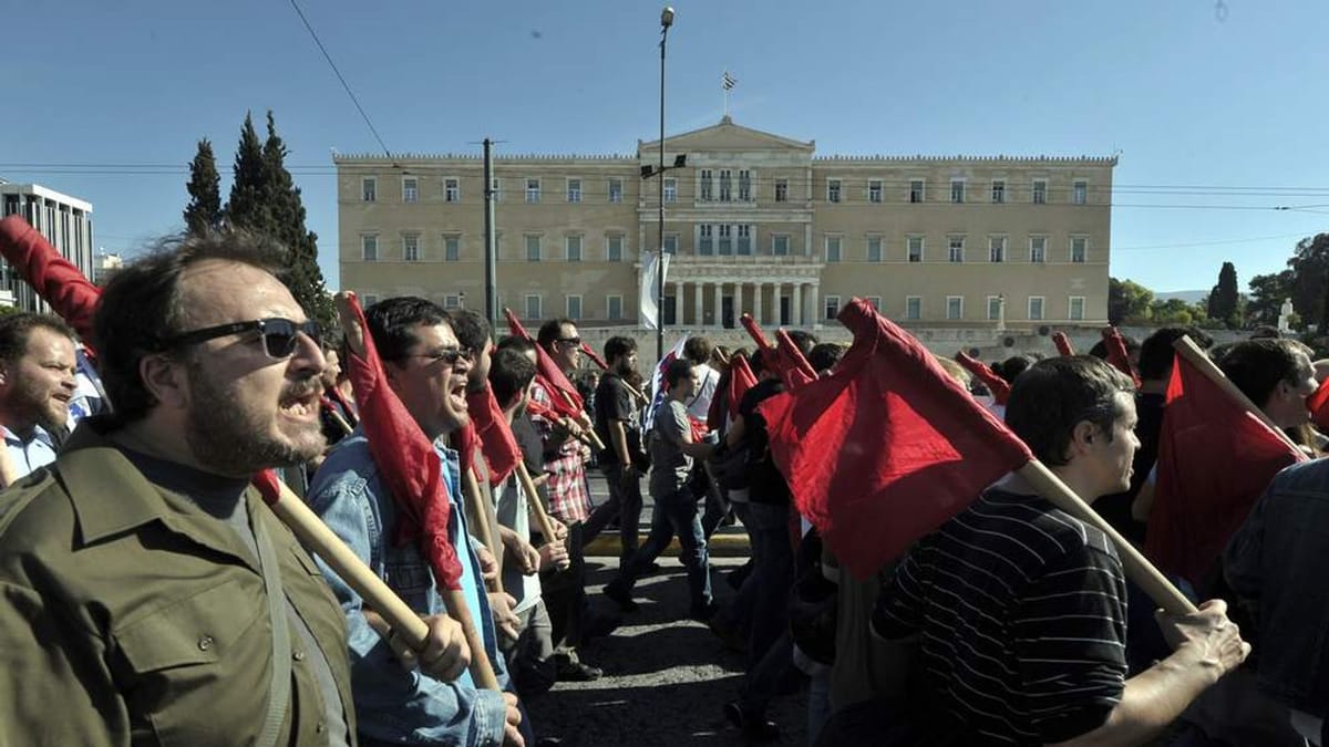 Imagen de archivo de una manifestación en Atenas (Grecia). Foto: Sky News
