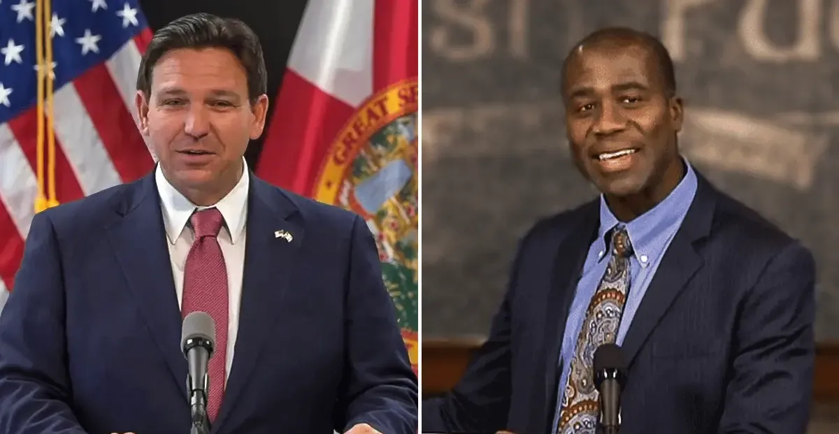 El gobernador de Florida, Ron DeSantis, y el cirujano general del mismo estado, Joseph Ladapo. Fotos: Oficina de DeSantis.