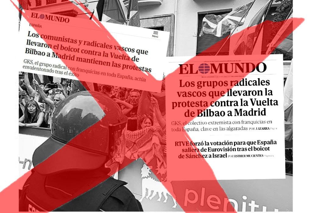 'El Mundo' criminaliza las protestas en la Vuelta y al Movimiento Socialista