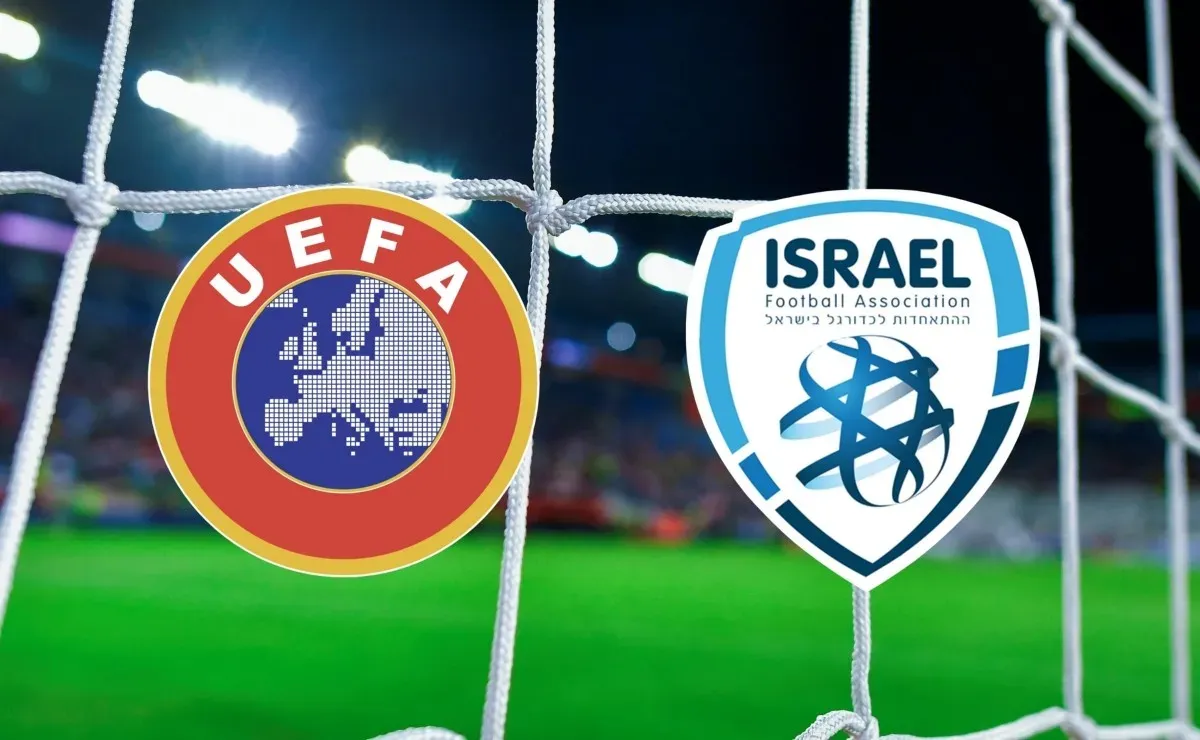 Logos de la UEFA y de la selección de Israel. Foto: Jam Media.