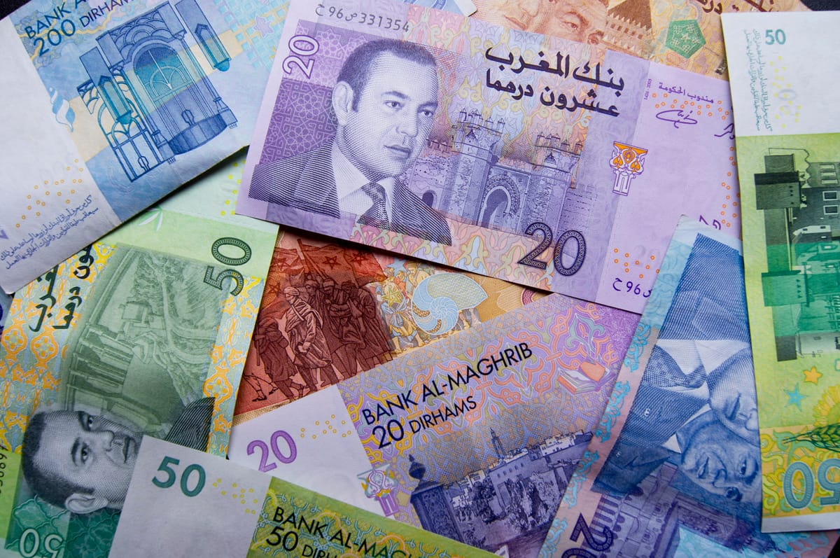 Imagen de archivo de dirhams marroquís. Foto: inspiredpencil.com