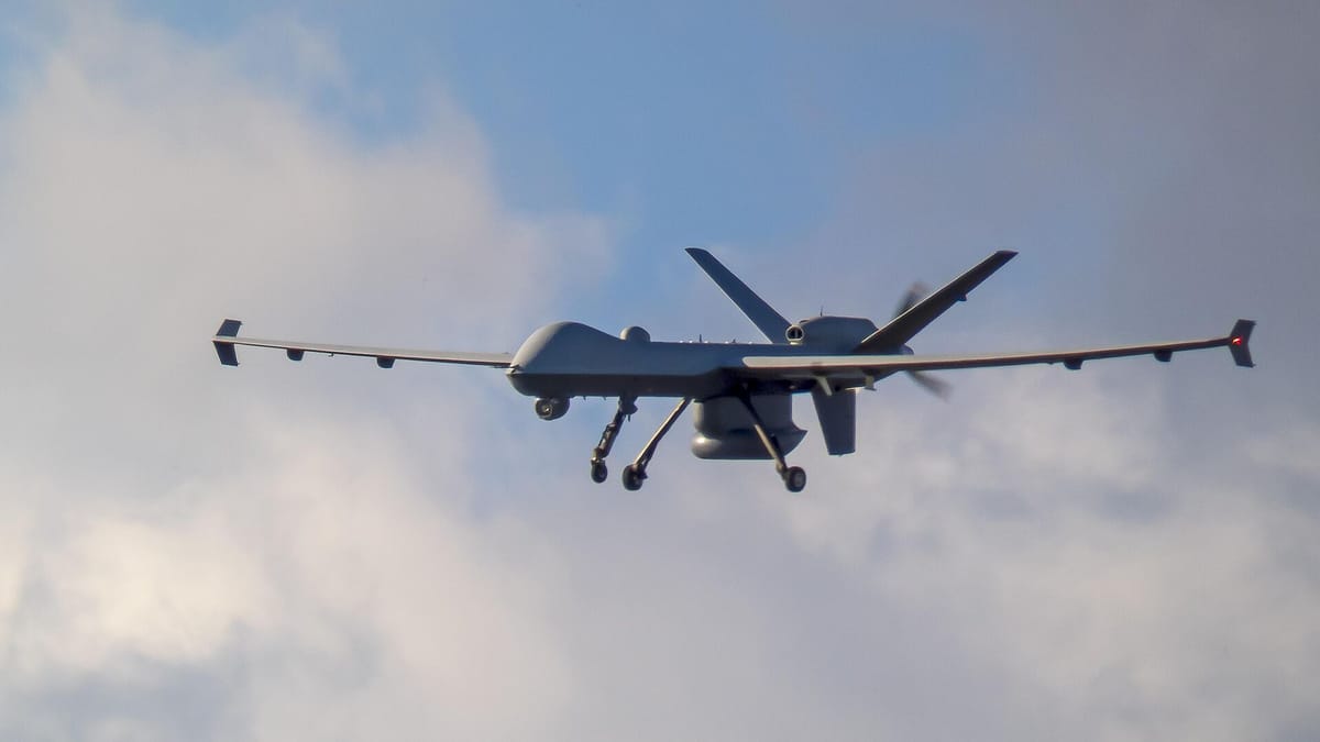 Imagen de archivo de un drone de reconocimiento. Foto: CC BY 2.0 / Jonathan Cutrer / CBP Predator B Drone San Angelo Regional Airport