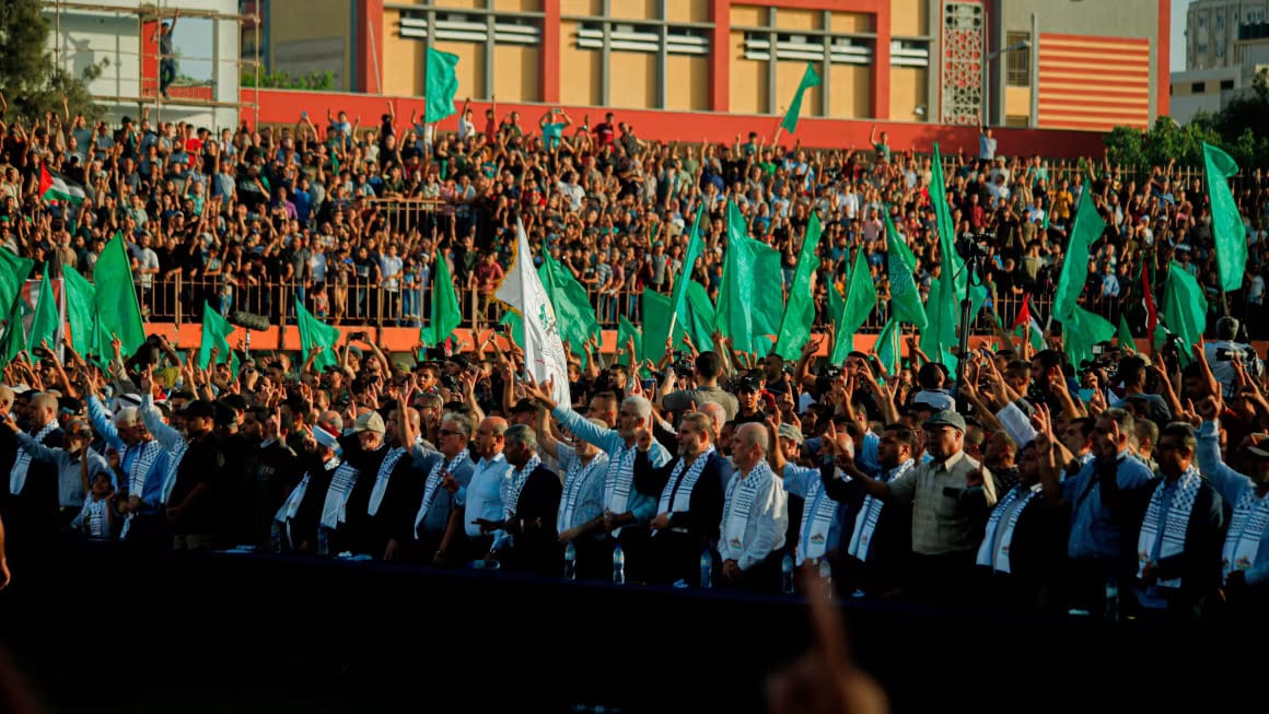 Imagen de archivo de un acto público de Hamas. Foto: Abaca Press/SIPA/AP