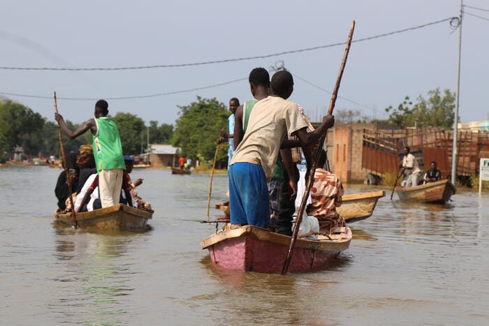 Imagen de archivo de inundaciones en África. Foto: vía Newsweek