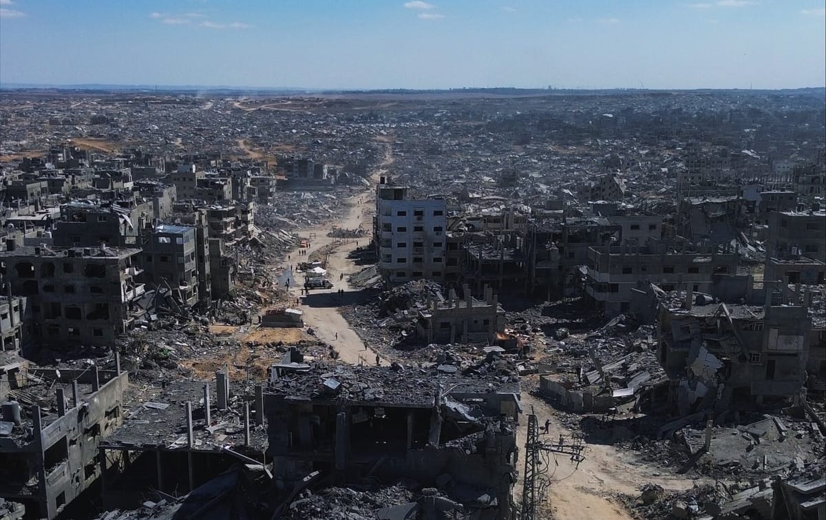 Vista panorámica de la devastación en la Franja de Gaza. Foto: Times of Gaza