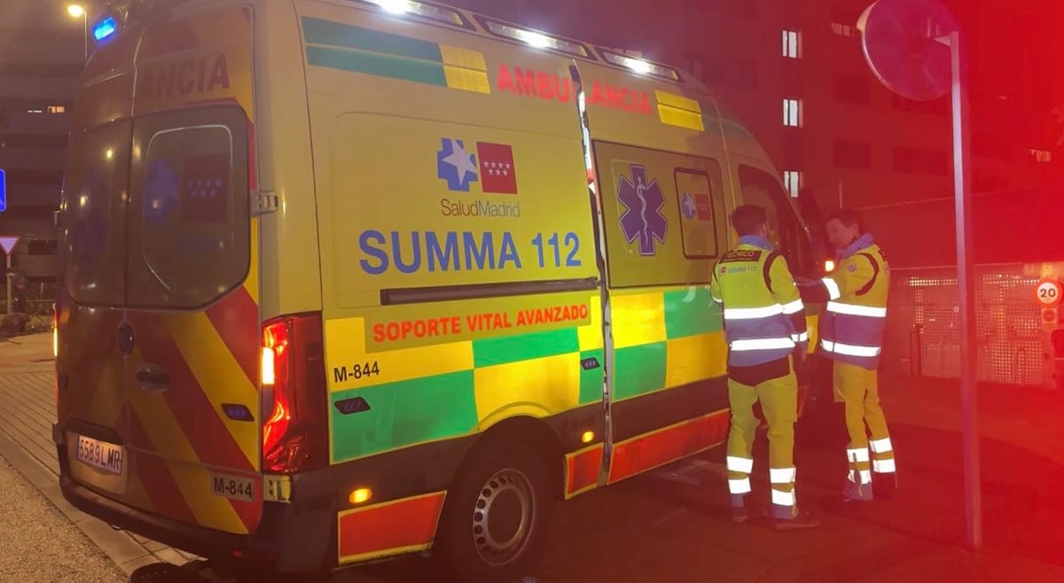 Ambulancia acude al lugar del siniestro laboral mortal en Getafe. Foto: 112 Comunidad de Madrid