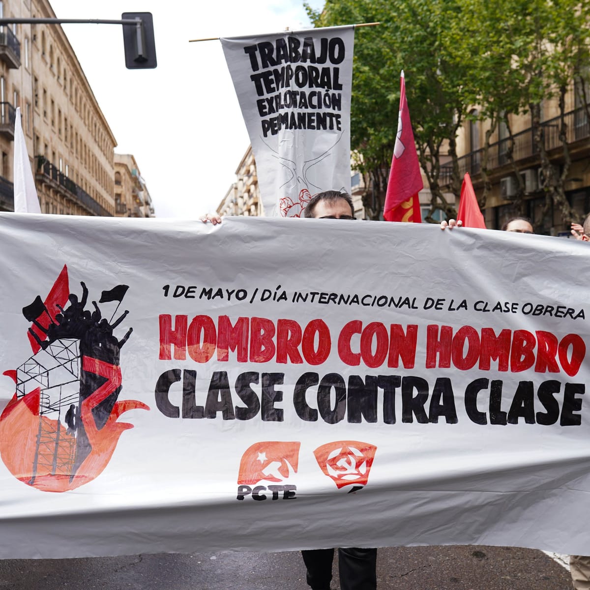 Imagen de archivo del PCTE en Salamanca en el 1 de mayo. Foto: @pcte_cyl (X)