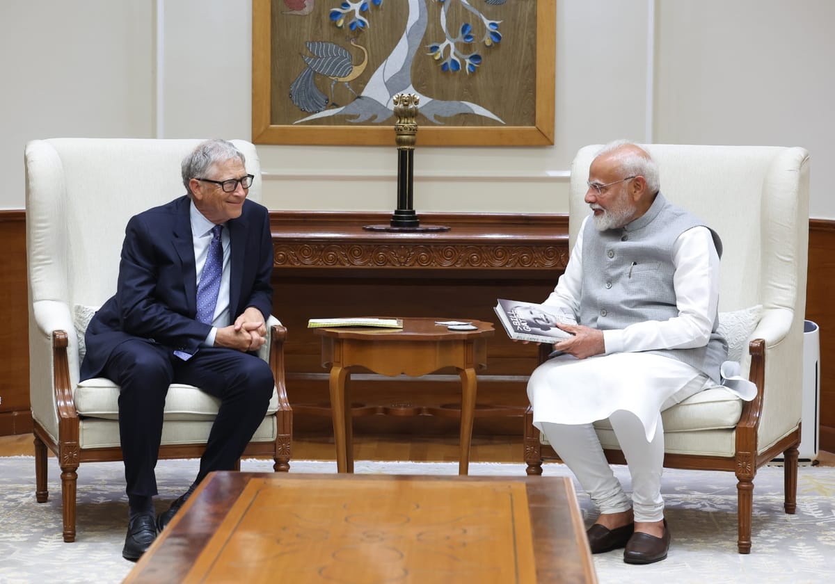 Imagen de archivo de Bill Gates junto a Narendra Modi en la India. Foto: Bill Gates (X)