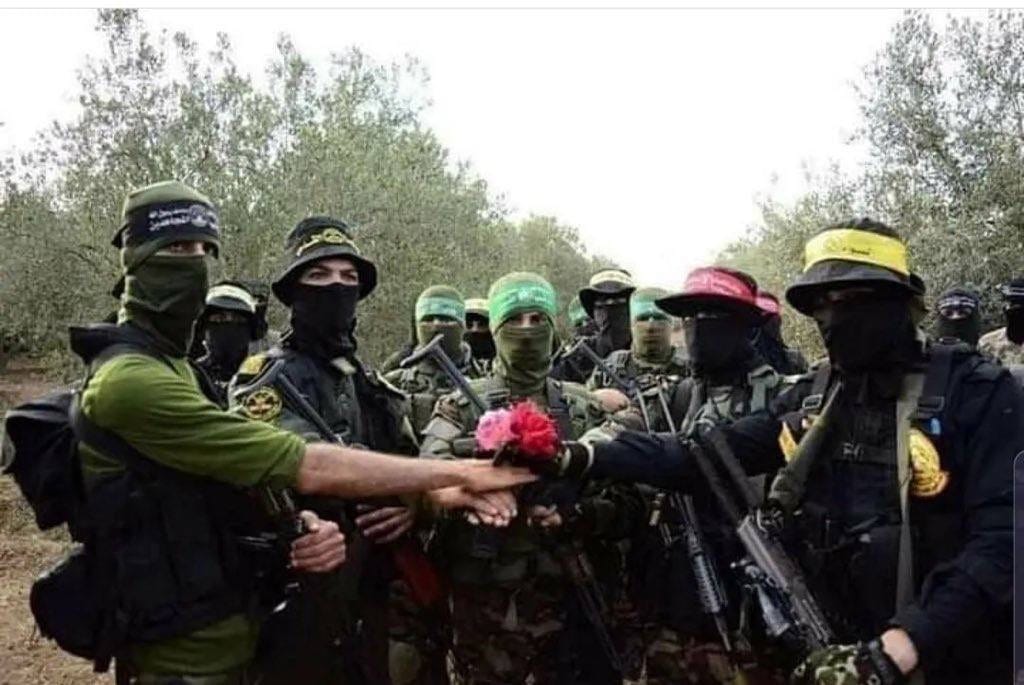 Imagen de archivo de milicianos de Hamas, Yihad Islámica Palestina, FPLP y Fatah. Foto: N/D