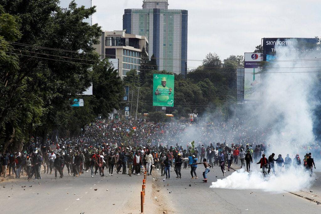 Imagen de archivo de protestas de 2024 en Kenia. Foto: BBC