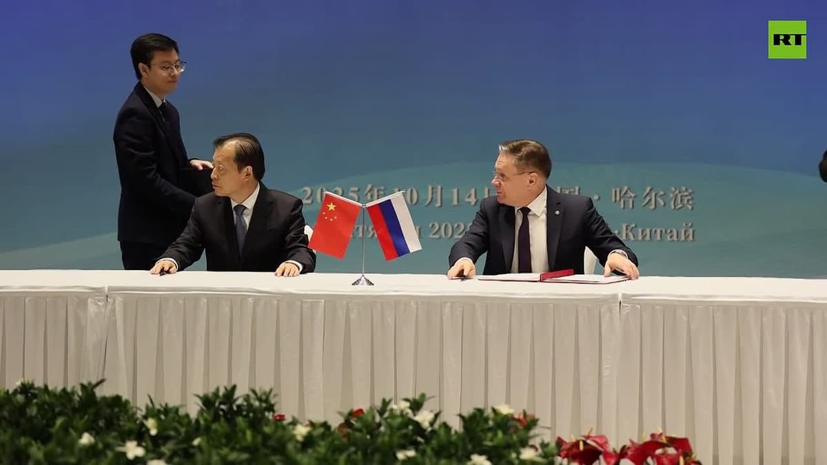 Firma del acuerdo de la Ruta Ártica entre China y Rusia en Harbin. Foto: RT