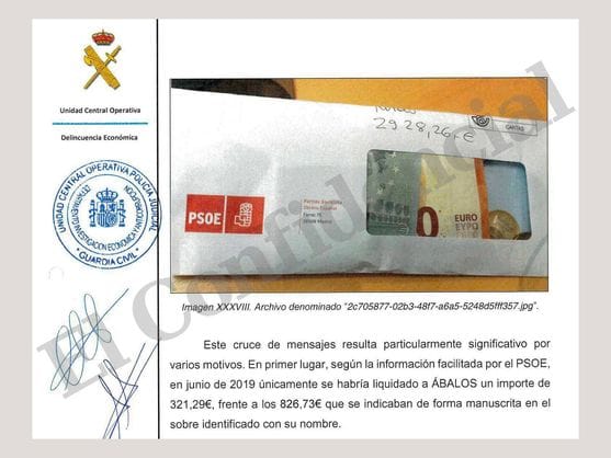 Imagen del informe de la UCO. Foto: vía El Confidencial.