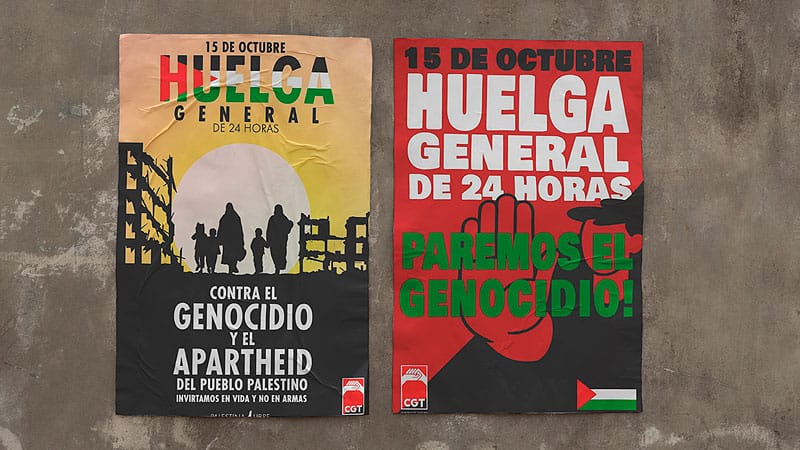 Carteles llamando a la huelga general. Foto: Izquierda Diario