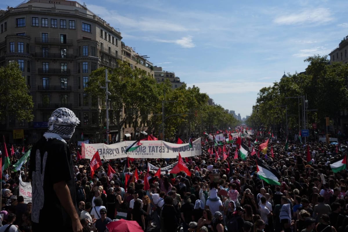 Manifestación propalestina del 4 de octubre de 2025 en Barcelona. Foto: Horitzó Socialista