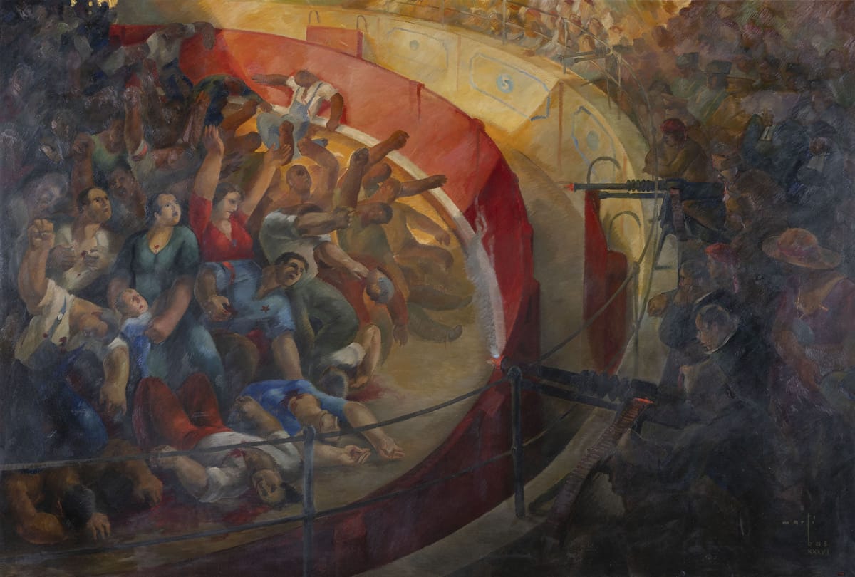 'Fusilamientos en la plaza de toros de Badajoz'. Foto: Martí Bas Blasi